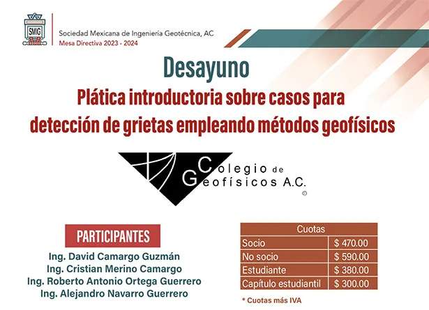 Desayuno: "Casos para detección de grietas empleando métodos geofísicos"