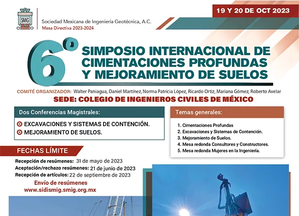 6º Simposio de Cimentaciones Profundas y Mejoramiento de Suelos