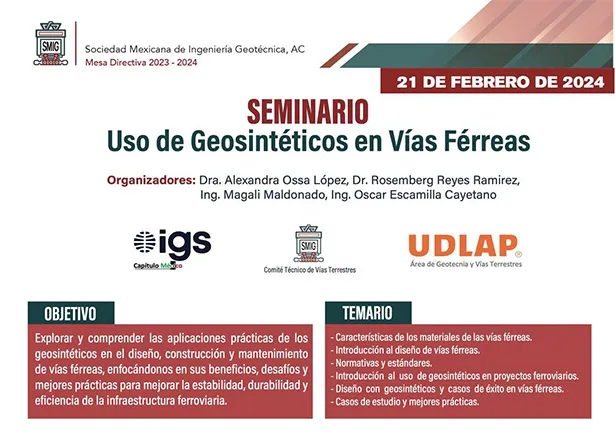 Seminario de uso de geosintéticos en vías férreas