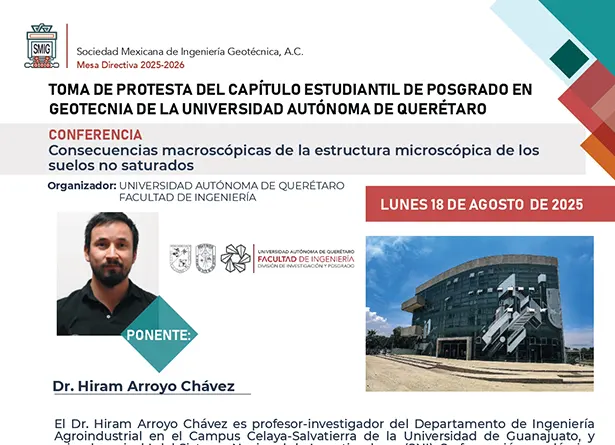 Conferencia Consecuencias macroscópicas de la estrutura microscópica de los suelos no saturados