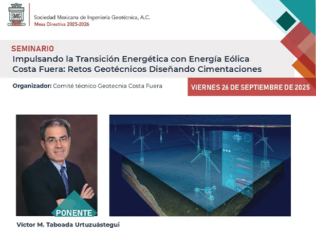 Seminario Impulsando la Transición Energética Eólica Costa Fuera: Retos Geotécnicos Diseñando Cimentaciones
