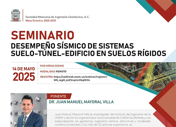 Seminario "Desempeño sísmico de sistemas suelo-túnel-edificio en suelos rígidos"