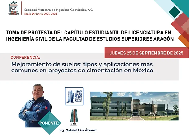 Conferencia Mejoramiento de suelos: tipos y aplicaciones más comunes en proyectos de cimentaciones en México