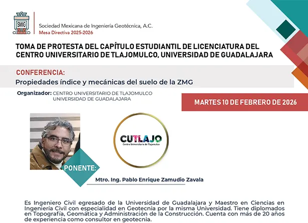 Conferencia Propiedades índice y mecánicas del suelo de la ZMG