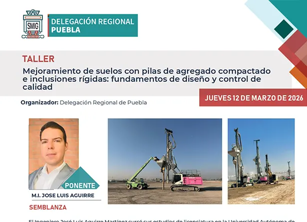 Taller Mejoramiento de suelos con pilas de agregado compactado e inclusiones rígidas: fundamentos de diseño y control de calidad